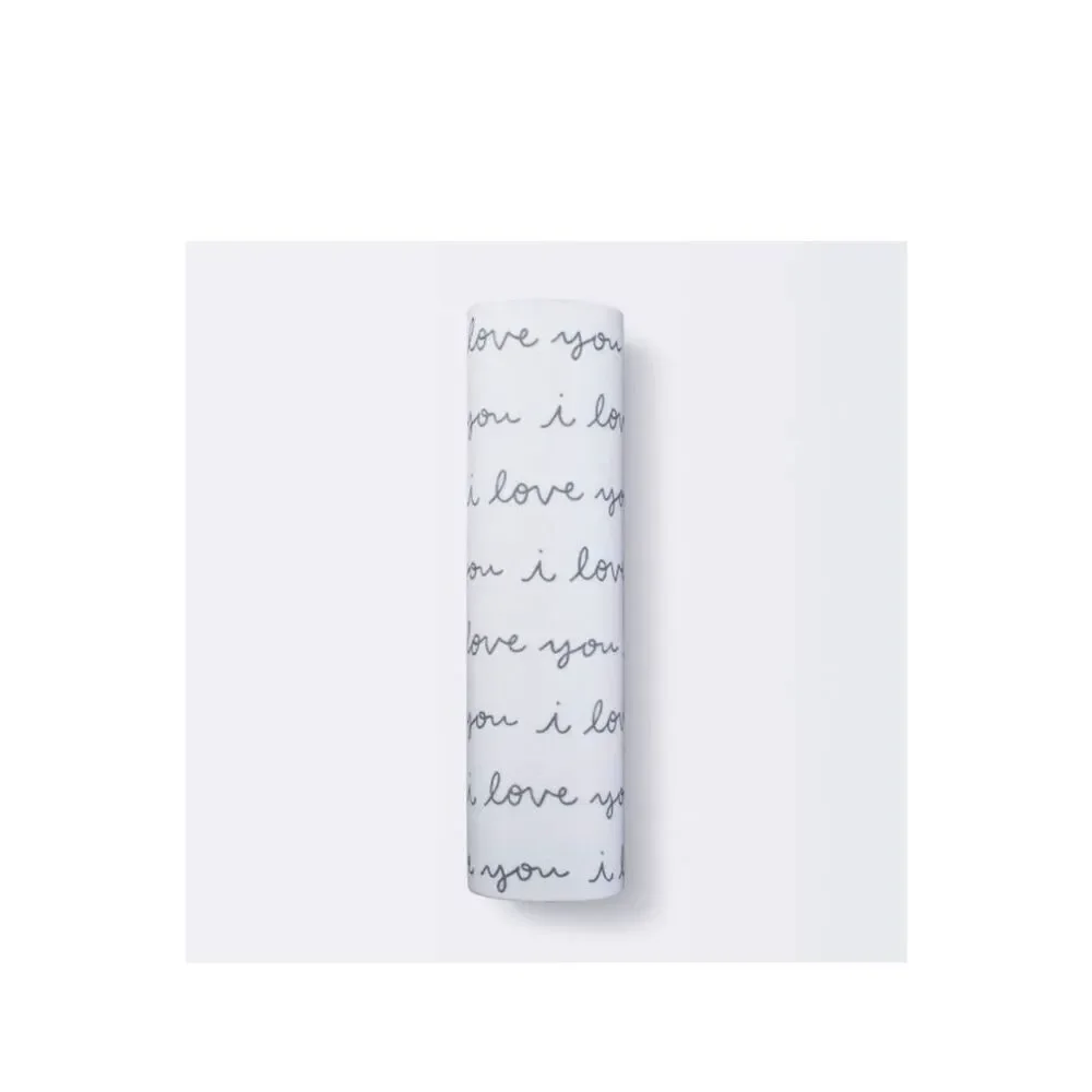 Cloud Island™ White Muslin Swaddle Blanket I love You